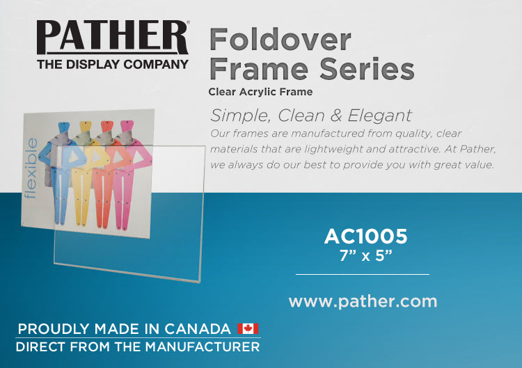 7" x 5" Clear Acrylic Foldover Frames