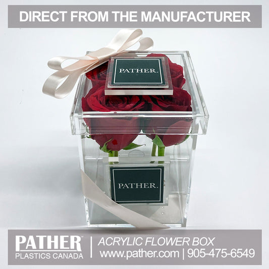 4 Holder Clear Acrylic Flower Box