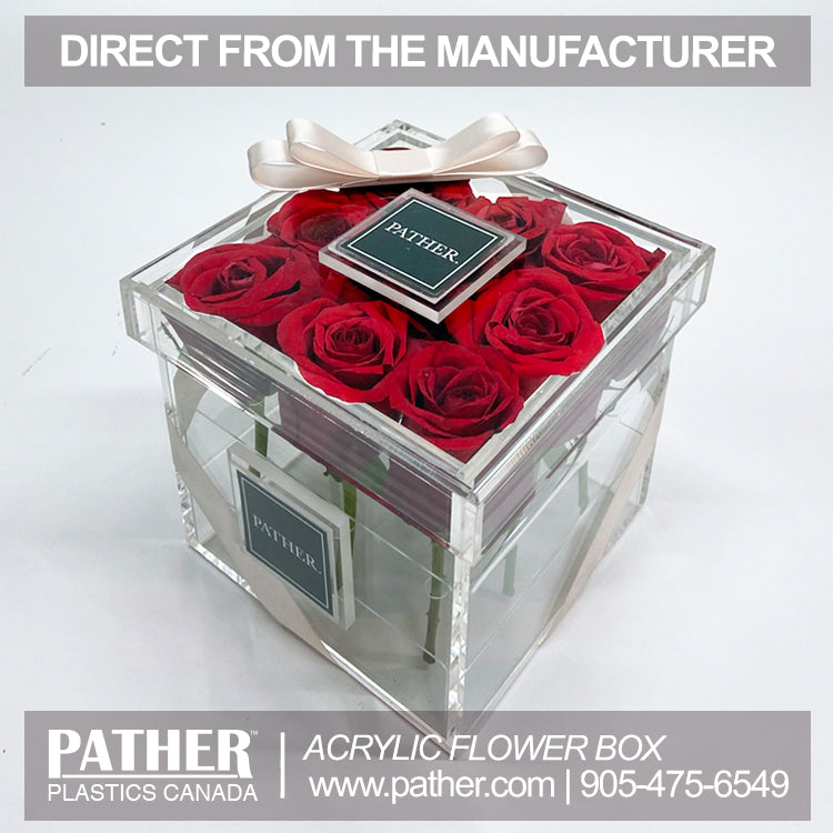 Luxury 9 Hole Clear Acrylic Flower Box