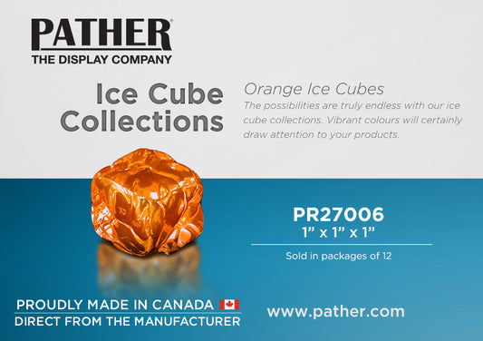 Ice Cubes - Orange Acrylic - For Display