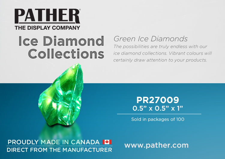 Ice Diamonds - Green Acrylic - For Display
