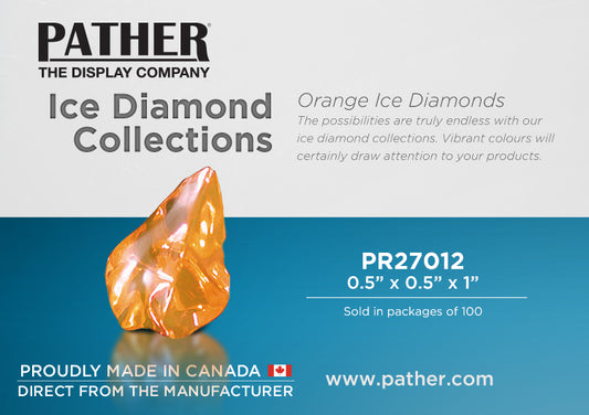Ice Diamonds - Orange Acrylic - For Display